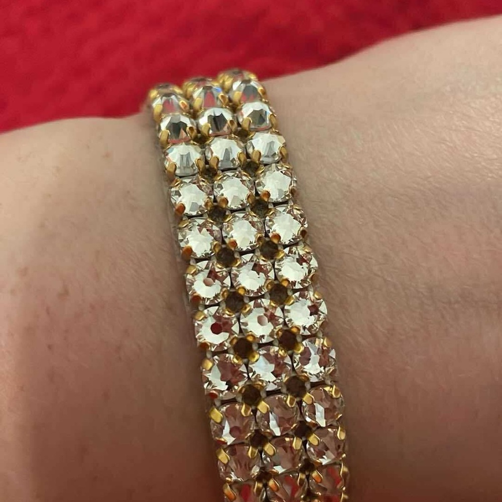 Swarovski Gold and Silver Crystal Tennis Bracelet